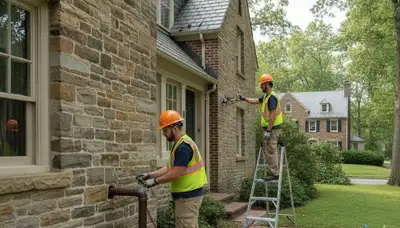 Philadelphia, PA plumber repairing a residential pipe for local plumbing repair service