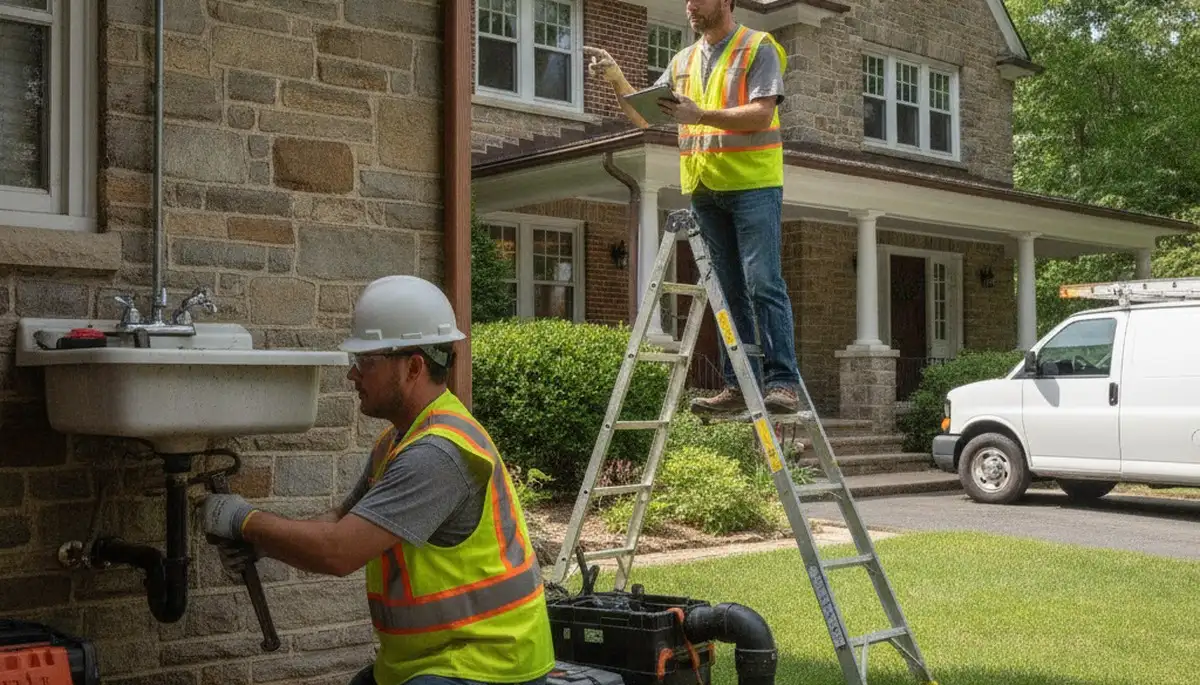 Philadelphia, PA plumber repairing a plumbing fixture for residential service