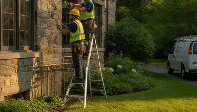 Philadelphia, PA plumber repairing a pipe for a plumbing service call