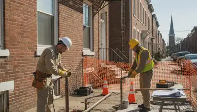 Philadelphia, PA plumbing repair technician servicing residential pipes and fixtures