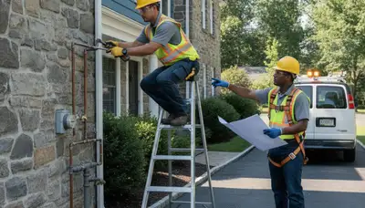 Philadelphia, PA plumber repairing a residential pipe for plumbing service business