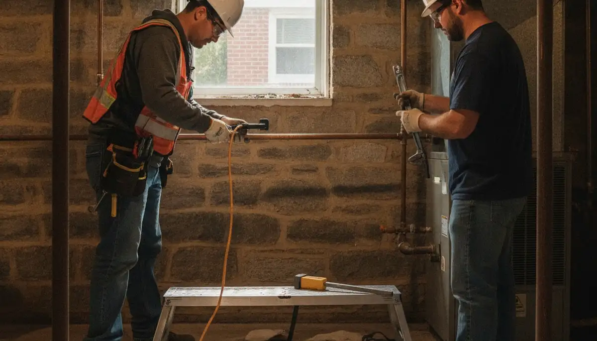 Philadelphia, PA plumber repairing a leak for a residential plumbing service call