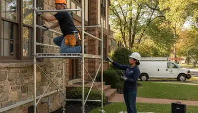 Philadelphia, PA plumber inspecting pipe repair for residential plumbing service