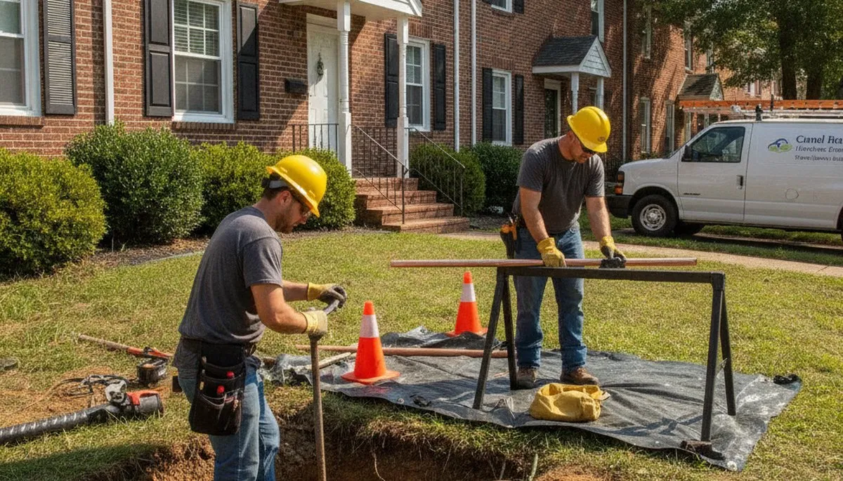 Philadelphia, PA plumber repairing a leaking pipe for residential plumbing service