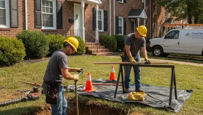 Philadelphia, PA plumber repairing a leaking pipe for residential plumbing service