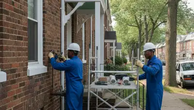 Philadelphia, PA plumbing repair technician fixing a residential pipe leak