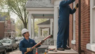 Philadelphia, PA plumber repairing a residential pipe for fast plumbing service