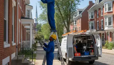 Philadelphia, PA plumber repairing a pipe for residential plumbing service
