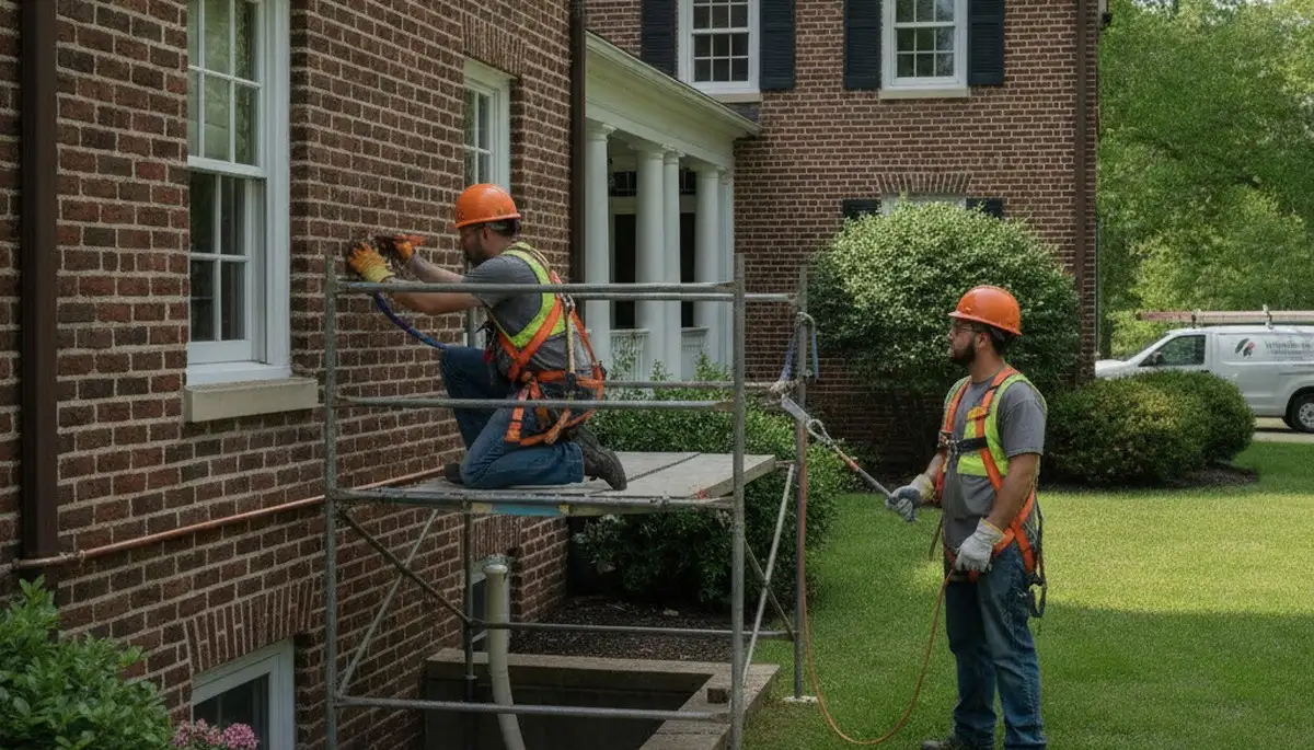 Philadelphia, PA plumber repairing a pipe for a plumbing service call