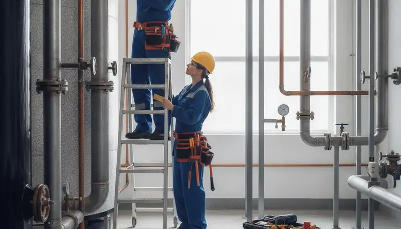 Philadelphia plumber repairing pipes in a home for plumbing repair service in Philadelphia, PA