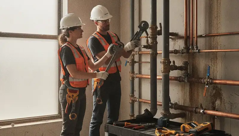 Philadelphia, PA plumber repairing a home pipe for plumbing repair service