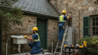 Philadelphia, PA plumber repairing residential pipe leak for emergency plumbing service
