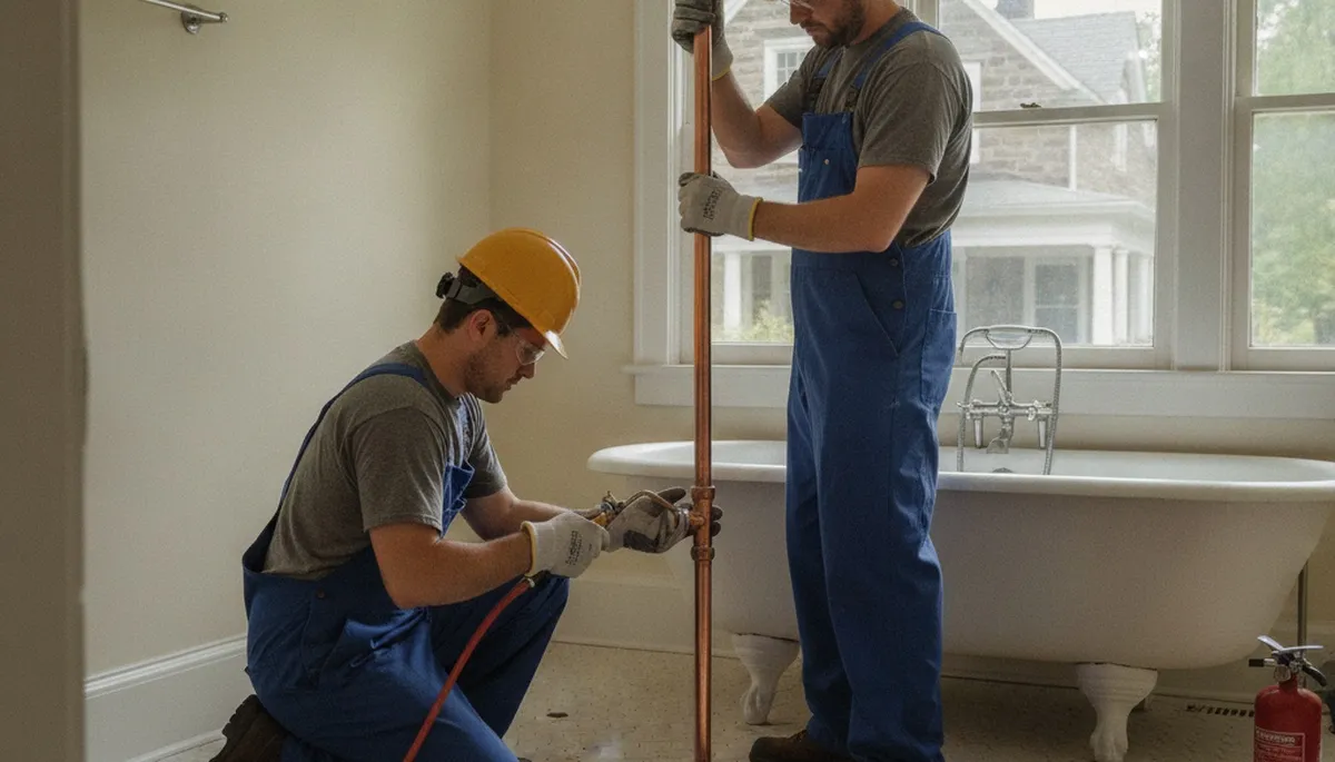 Philadelphia, PA plumber repairing a residential pipe for plumbing repair service