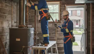 Philadelphia, PA plumber repairing a pipe for local plumbing service