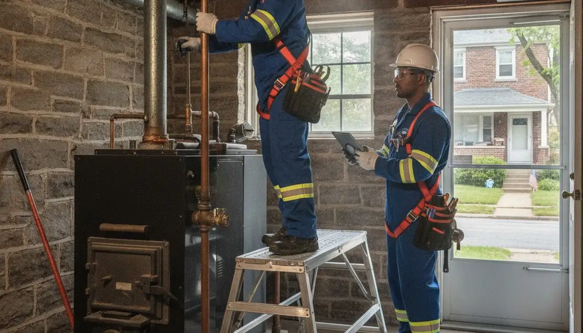 Philadelphia, PA plumber repairing a residential pipe leak for plumbing repair service