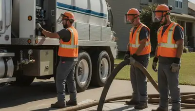 Philadelphia, PA septic pumping service truck for residential plumbing repair and maintenance