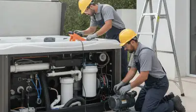 Philadelphia, PA plumber repairing a home spa for reliable plumbing service