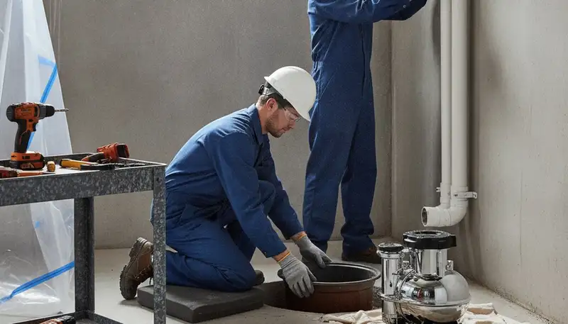 Sump pump installation in Philadelphia, PA for flood protection in a home basement