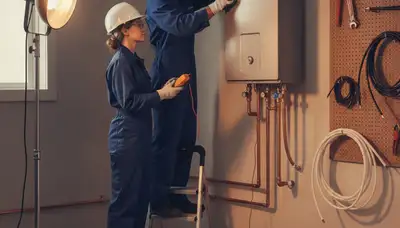 Philadelphia, PA plumber installing a tankless water heater for on-demand hot water service